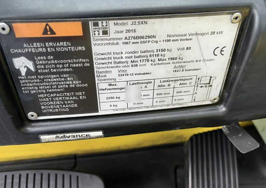 Hyster J2.5XN - Pirun elektrik: foto 4 Hyster J2.5XN - Pirun elektrik: foto 4