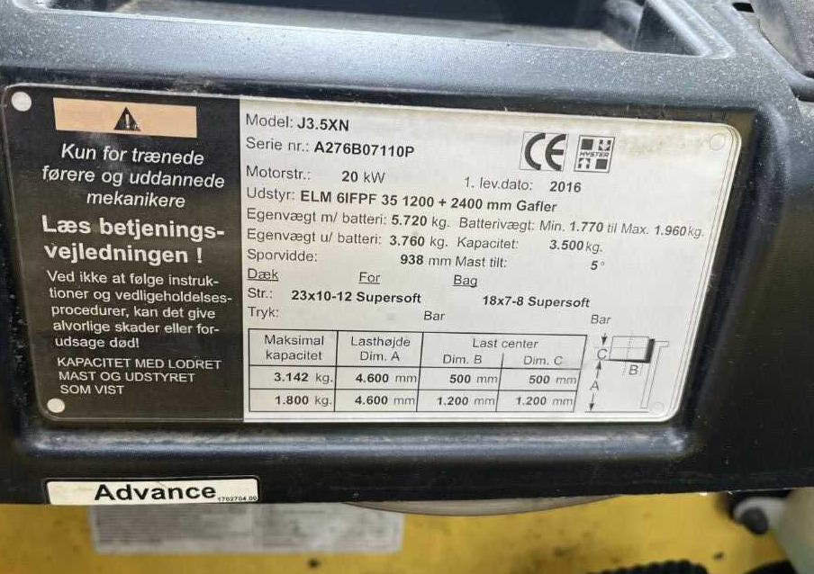 Hyster J3.5XN - Pirun elektrik: foto 4 Hyster J3.5XN - Pirun elektrik: foto 4