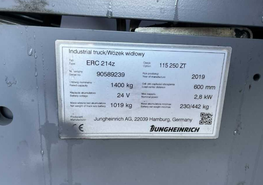 Jungheinrich ERC214z - Stivosës: foto 4 Jungheinrich ERC214z - Stivosës: foto 4