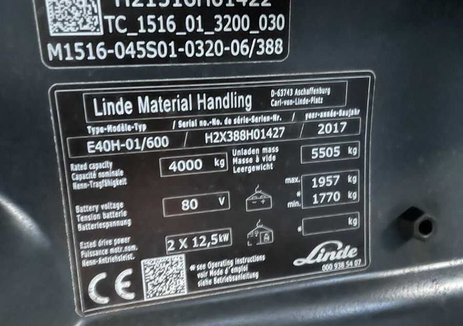 Linde E40H-01/600 - Pirun elektrik: foto 1 Linde E40H-01/600 - Pirun elektrik: foto 1