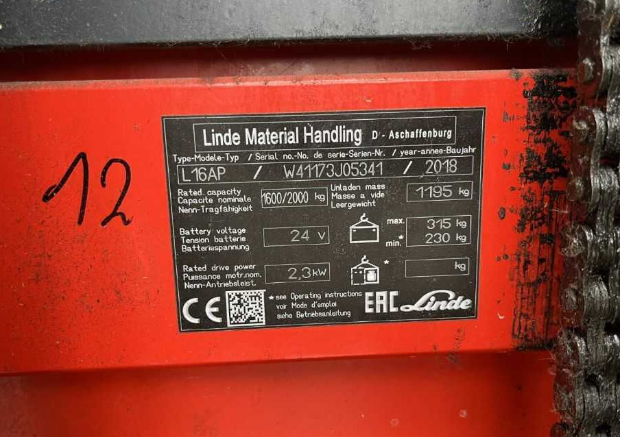 Linde L16AP - Stivosës: foto 4 Linde L16AP - Stivosës: foto 4