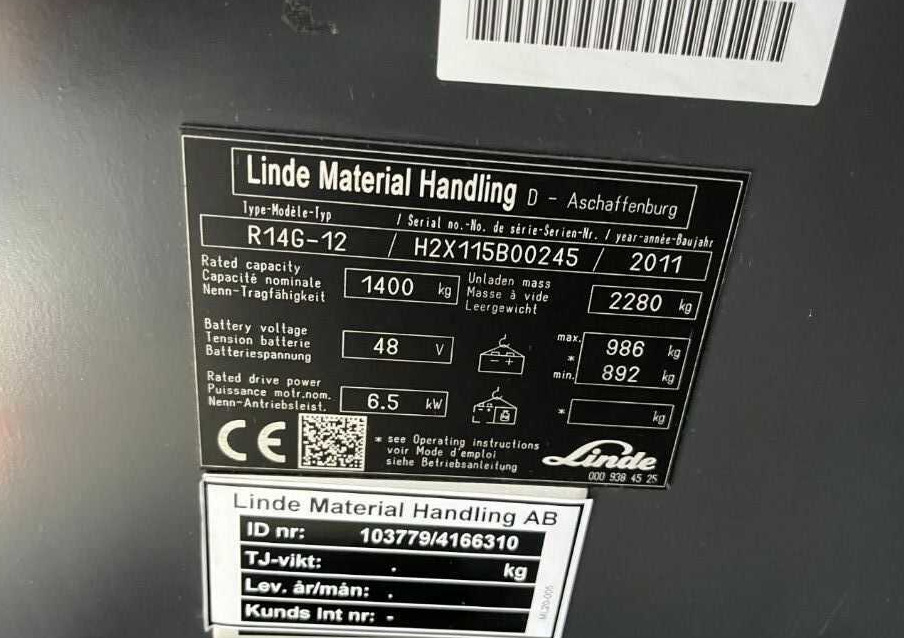 Linde R14G - Pirun ritërheqës: foto 4 Linde R14G - Pirun ritërheqës: foto 4