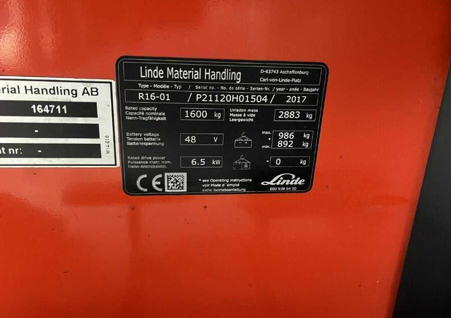 Linde R16-01 - Pirun ritërheqës: foto 4 Linde R16-01 - Pirun ritërheqës: foto 4