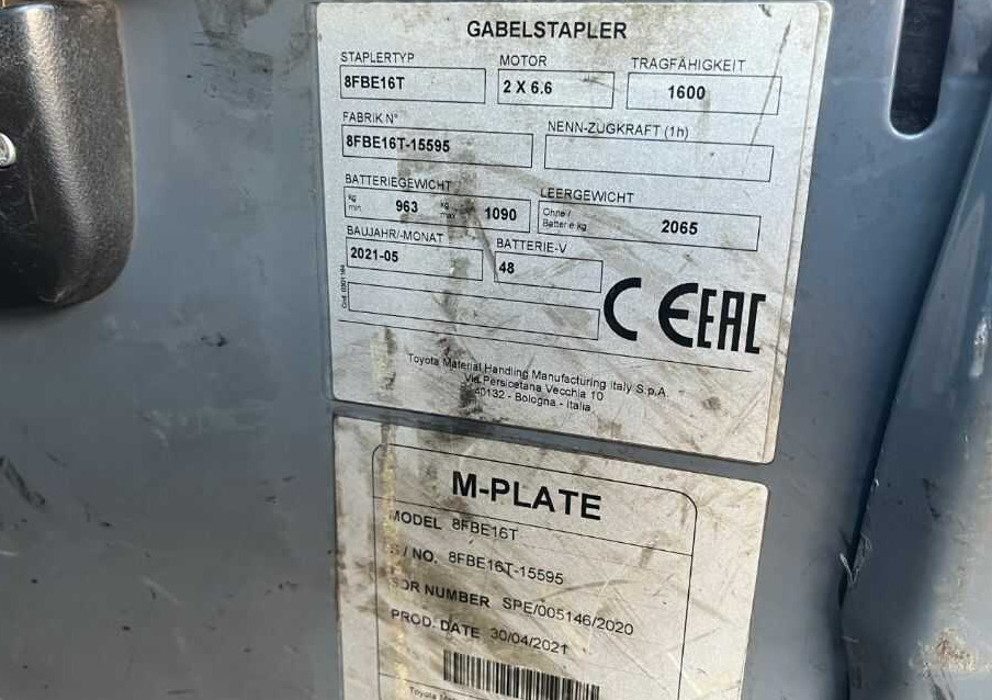 Toyota 8FBE16T - Pirun elektrik: foto 4 Toyota 8FBE16T - Pirun elektrik: foto 4