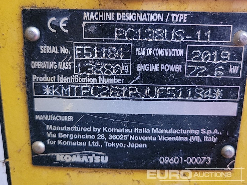 Ekskavator me zinxhirë 2019 Komatsu PC138US-11: foto 37