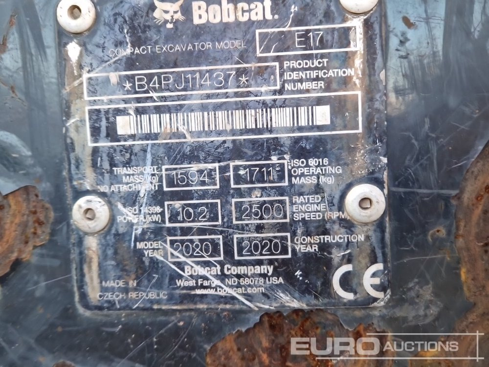 Miniekskavator 2020 Bobcat E17: foto 35