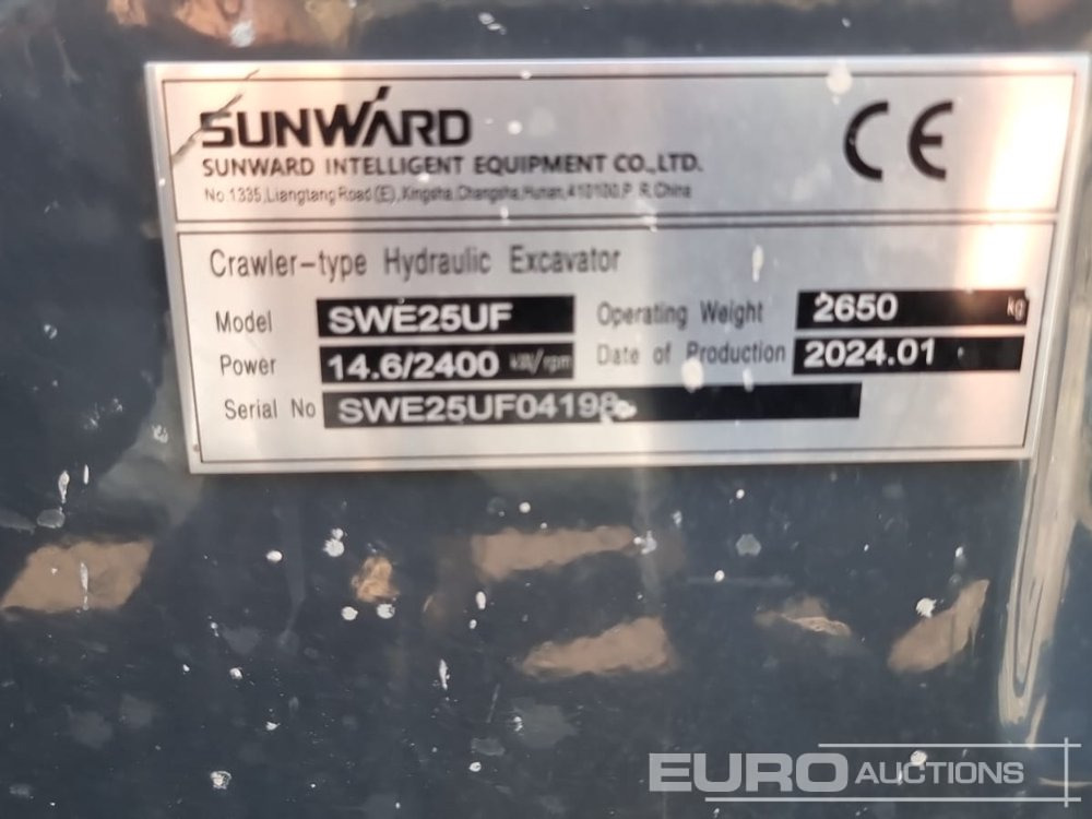 2024 Sunward SWE25UF - Miniekskavator: foto 4 2024 Sunward SWE25UF - Miniekskavator: foto 4
