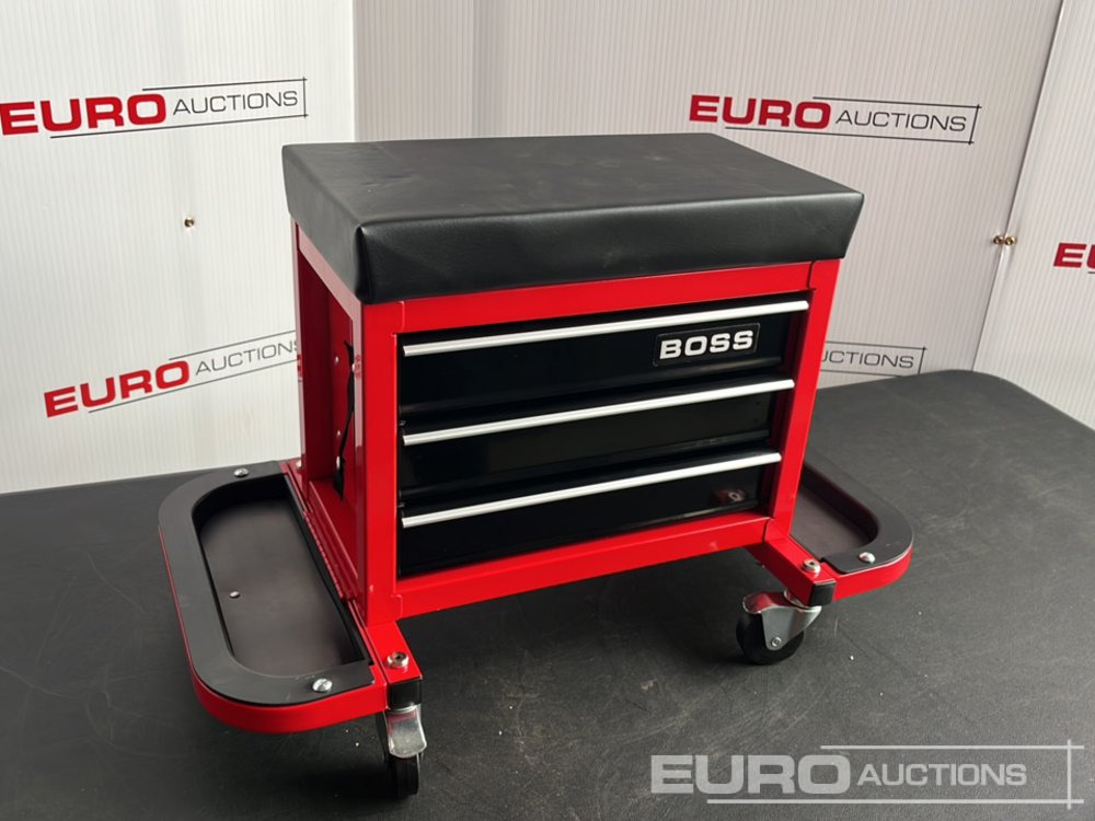 Boss Wheeled Stool Tool Box, 3 Drawers, Magnetic Trays - Pajisjet e ofiçinës: foto 1 Boss Wheeled Stool Tool Box, 3 Drawers, Magnetic Trays - Pajisjet e ofiçinës: foto 1