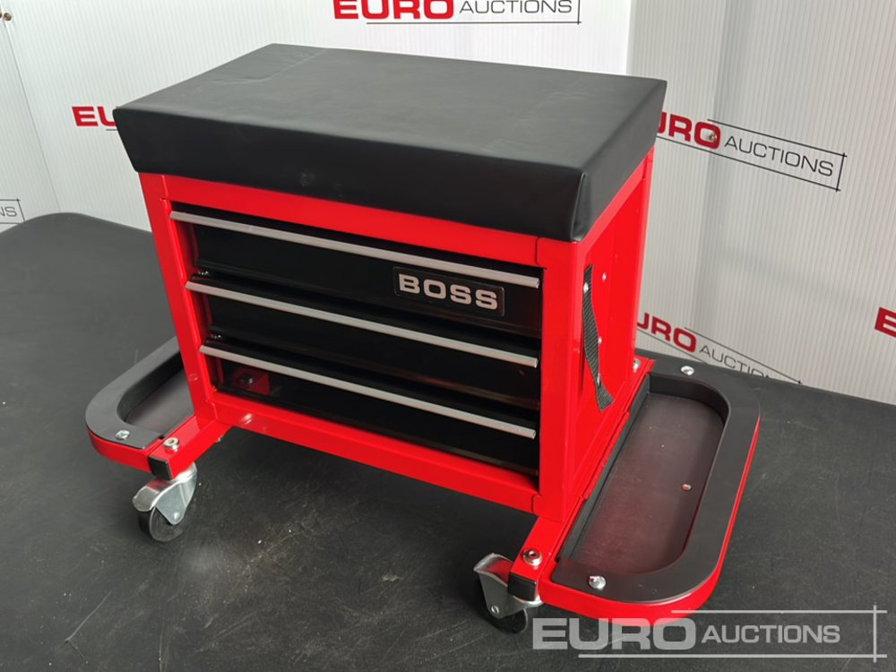 Boss Wheeled Stool Tool Box, 3 Drawers, Magnetic Trays - Pajisjet e ofiçinës: foto 3 Boss Wheeled Stool Tool Box, 3 Drawers, Magnetic Trays - Pajisjet e ofiçinës: foto 3