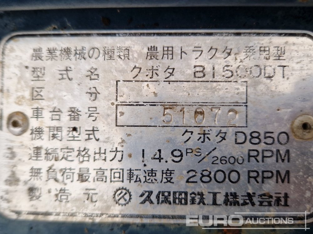 Minitraktor Kubota B1500: foto 34