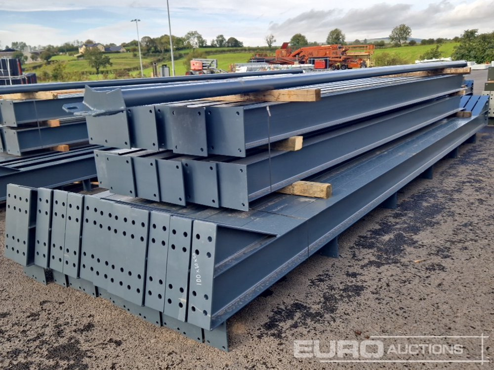Unused 100' x 50' x 20' Steel Frame Building, 12.5 Roof Pitch, Purlin Cleats, Roof Bracing - Kontejner ndërtimi: foto 3 Unused 100' x 50' x 20' Steel Frame Building, 12.5 Roof Pitch, Purlin Cleats, Roof Bracing - Kontejner ndërtimi: foto 3