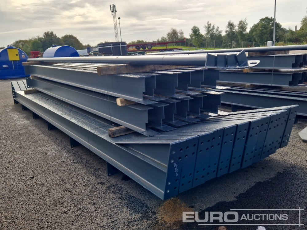 Unused 100' x 50' x 20' Steel Frame Building, 12.5 Roof Pitch, Purlin Cleats, Roof Bracing - Kontejner ndërtimi: foto 4 Unused 100' x 50' x 20' Steel Frame Building, 12.5 Roof Pitch, Purlin Cleats, Roof Bracing - Kontejner ndërtimi: foto 4