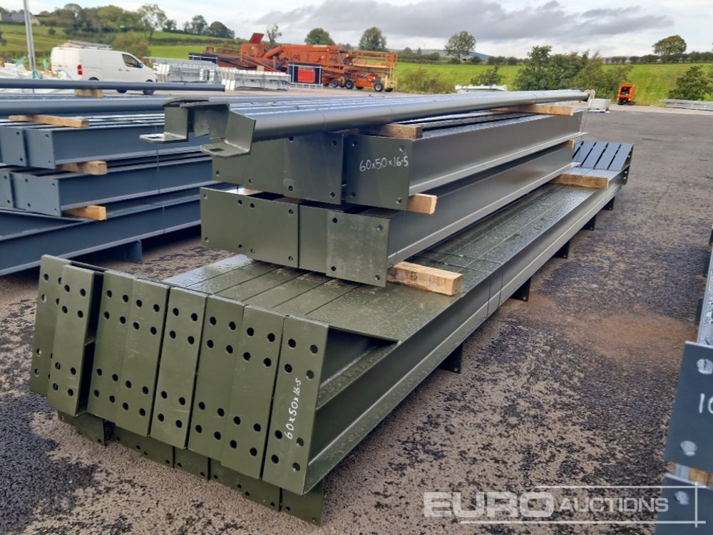 Unused 60' x 50' x 16.5' Steel Frame Building, 12.5 Roof Pitch, Purlin Cleats, Roof Bracing - Kontejner ndërtimi: foto 1 Unused 60' x 50' x 16.5' Steel Frame Building, 12.5 Roof Pitch, Purlin Cleats, Roof Bracing - Kontejner ndërtimi: foto 1