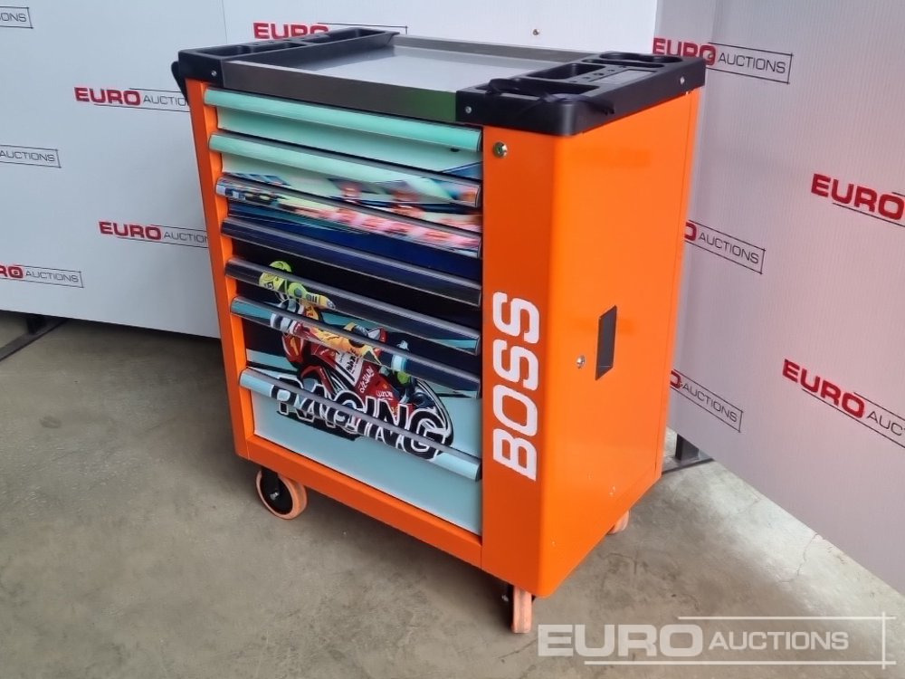 Unused Boss Roller Tool Chest, 7 Drawer, Side Storage Compartment, 258 Piece Tool Set (Orange) - Pajisjet e ofiçinës: foto 1 Unused Boss Roller Tool Chest, 7 Drawer, Side Storage Compartment, 258 Piece Tool Set (Orange) - Pajisjet e ofiçinës: foto 1