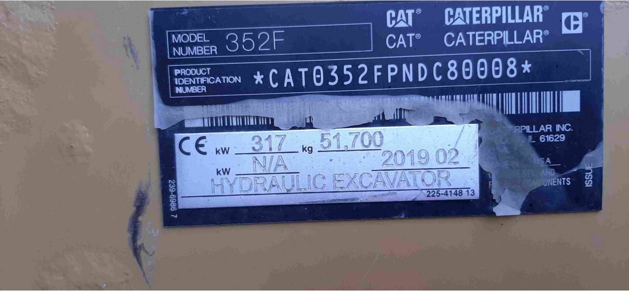 Ekskavator me zinxhirë CAT 352F: foto 25 Ekskavator me zinxhirë CAT 352F: foto 25