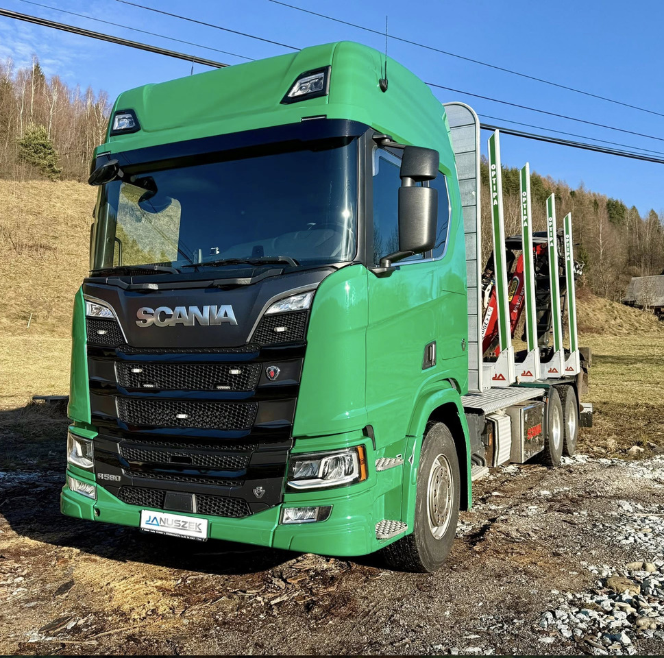 SCANIA R580 - Kamion për transport druri, Kamion me vinç: foto 1 SCANIA R580 - Kamion për transport druri, Kamion me vinç: foto 1