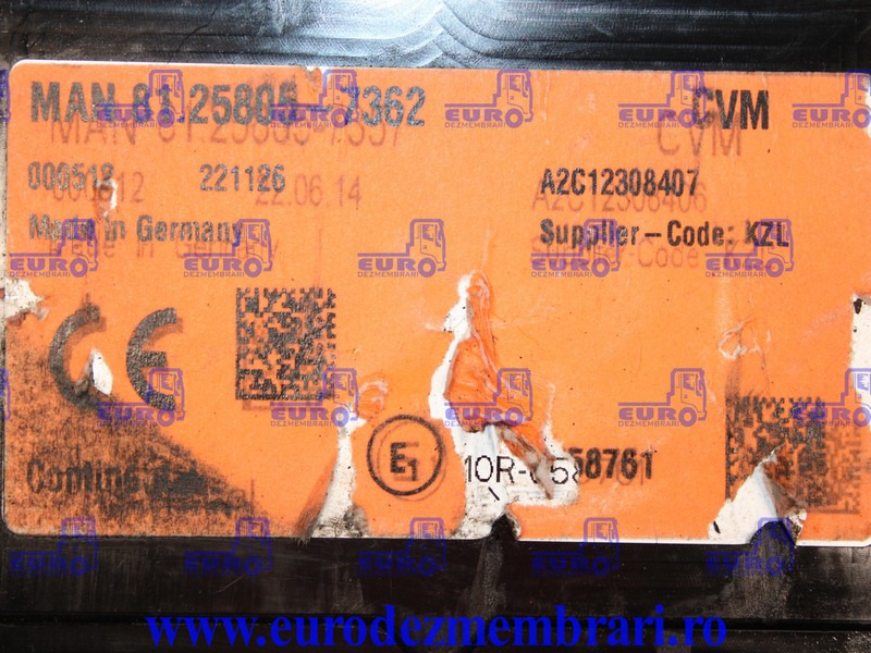CALCULATOR CVM BASIC BV1 I2 MAN TGX TG3 81.25805.7362 - ECU për Kamioni: foto 2 CALCULATOR CVM BASIC BV1 I2 MAN TGX TG3 81.25805.7362 - ECU për Kamioni: foto 2