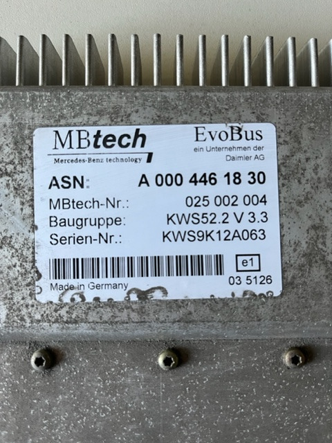 MERCEDES-BENZ KWS A0004461830 - ECU për Autobus qyteti: foto 1 MERCEDES-BENZ KWS A0004461830 - ECU për Autobus qyteti: foto 1