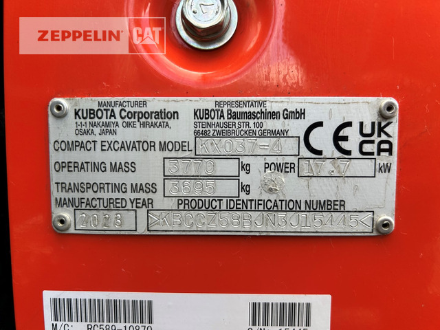 Kubota KX037-4 - Miniekskavator: foto 5 Kubota KX037-4 - Miniekskavator: foto 5