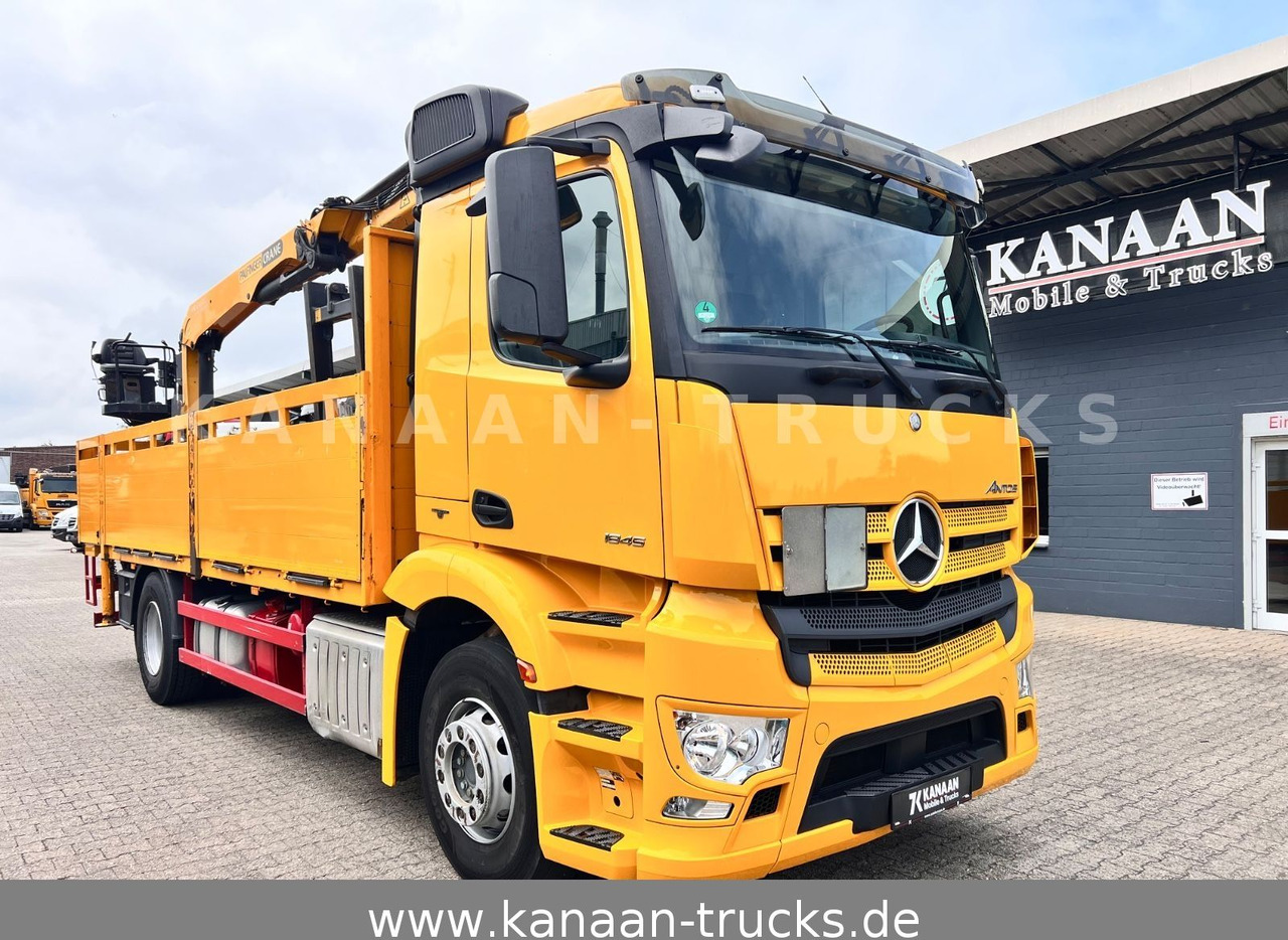 Mercedes-Benz 1845 Antos 4x2 Baustoffkran Palfinger 21001L - Kamion me vinç: foto 1 Mercedes-Benz 1845 Antos 4x2 Baustoffkran Palfinger 21001L - Kamion me vinç: foto 1